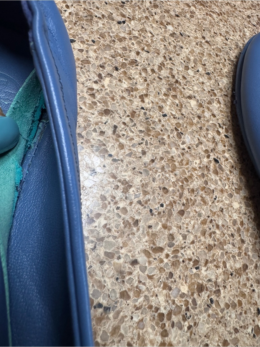 Tory Burch Blue Leather Logo Ballet Flats - Picture 14 of 16